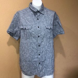 Perry Ellis Gray Casual Button Down Shirt